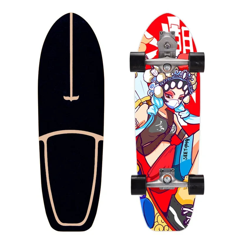 76CM Land Surf Board Complete Assembled Beginner Surf Skate Board Maple Deck S5 Pumping Truck Sport Skateboard