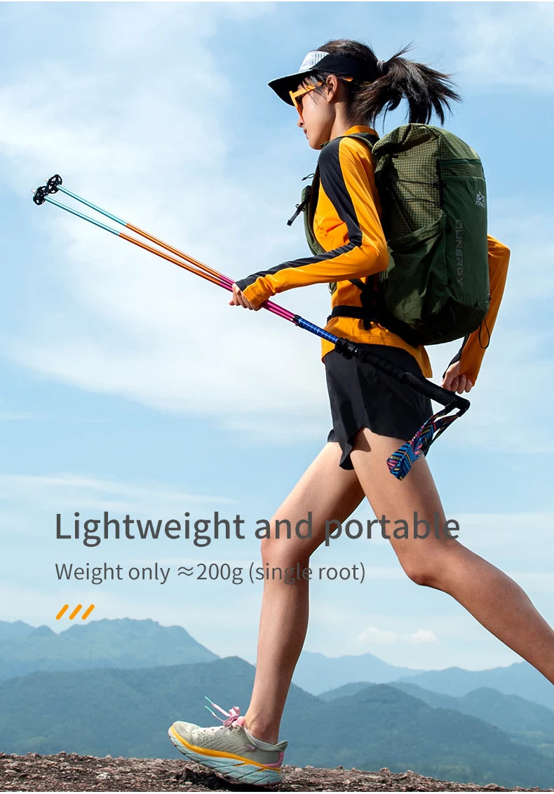 AONIJIE E4208 Rainbow Color Unisex Outdoor Hiking Pole Telescopic Adjustable Aluminum Alloy Pole Running Hiking Walking Stick