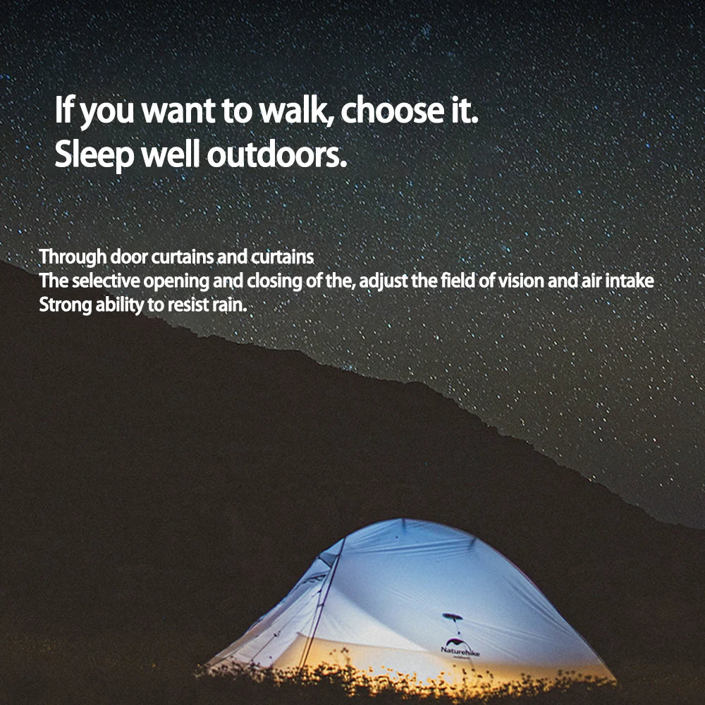 Naturehike Cloud Up 2 Camping Tent 1-2 Person Nylon 20D Travel Tent Waterproof Portable Hiking Backpacking Tent Ultralight