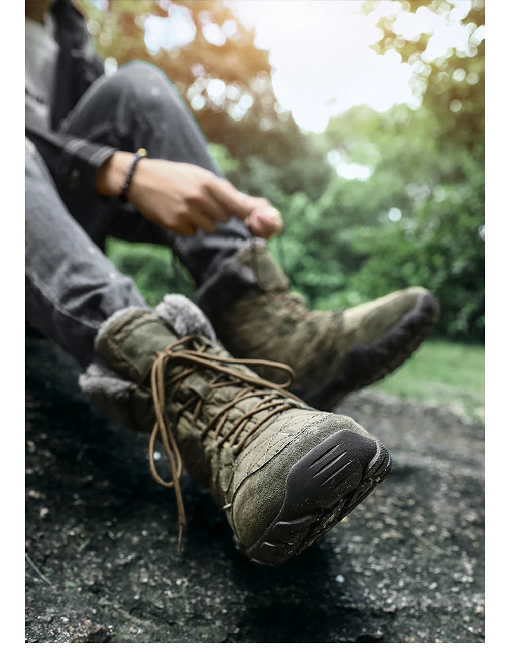 Motorcycle Winter Snow Boots Thickened Thermal Plush Boots Waterproof Outdoor Hiking Shoes Cow Leather Warm Skiing For Men