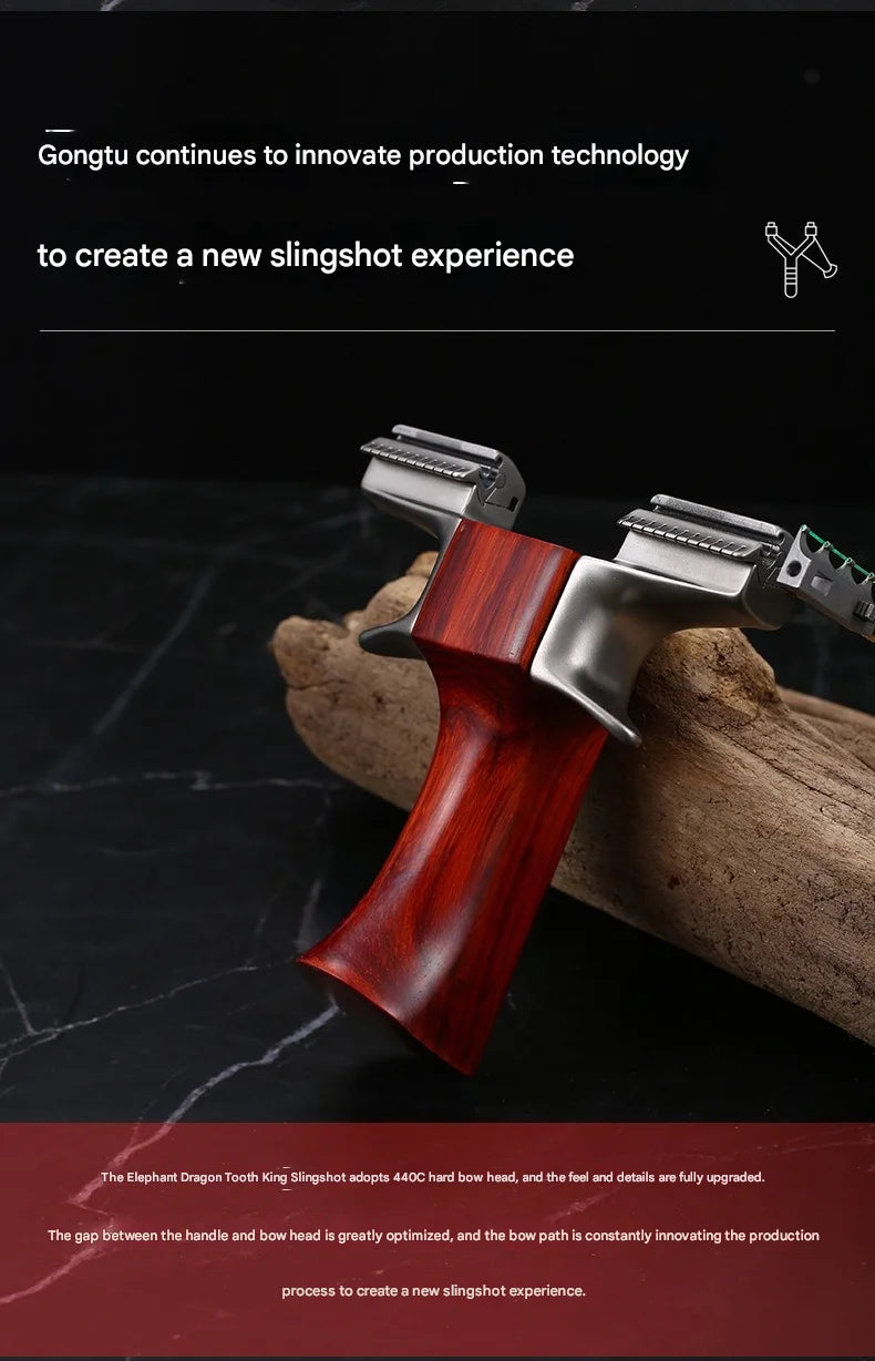 Powerful Dragon Tooth Slingshot Outdoor Competition Actual Combat Quick Pressure Concealed Buckle Catapult With Flat Leather