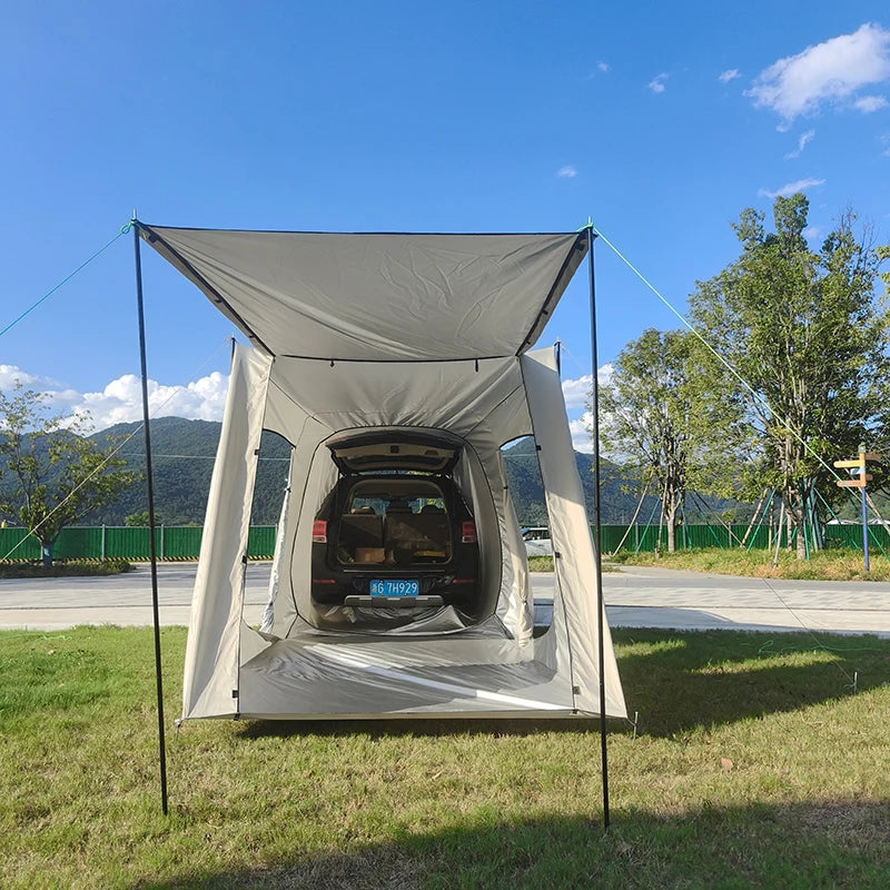 SUV Car Tent with Big Awning, Rear Tent, Camping, Multi-Use Tarp, Roomy Family Camping Tent with Floor, Car Side Tent