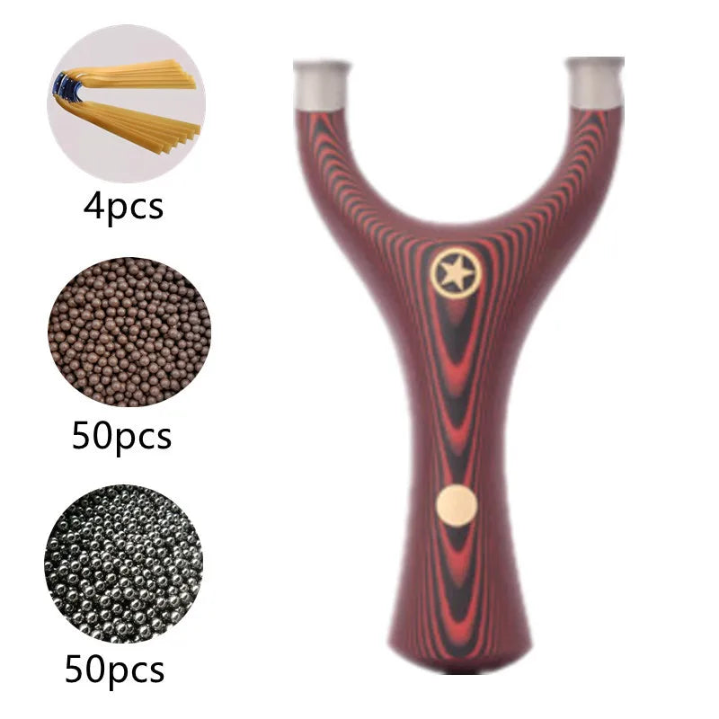 Powerful Titanium Steel + G10 Patch Slingshot Set Smooth Support Head Five-star Catapult Hunting Bow Outdoor Shooting Sport Tool