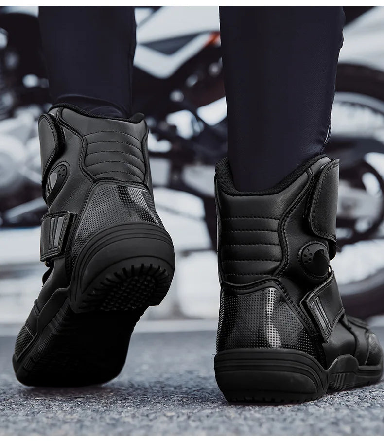 Motorcycle Boots Waterproof Leather Motorbike Protective Boots Motocross Riders Gear Men Women Moto Cycling Shoes Non-slip