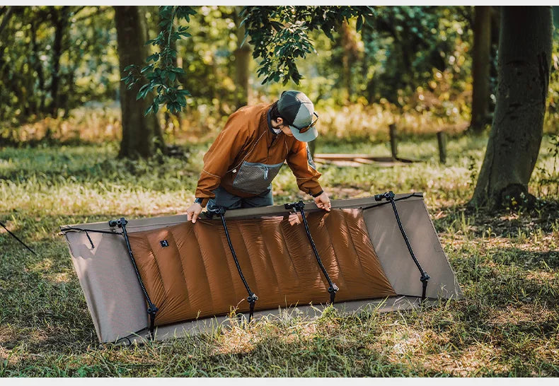 Thous Winds Camping Cot Down Winter Waterproof Sleeping Bag Down Camping Cot Down Backing Fit with Helinox Cot Camping Supplies