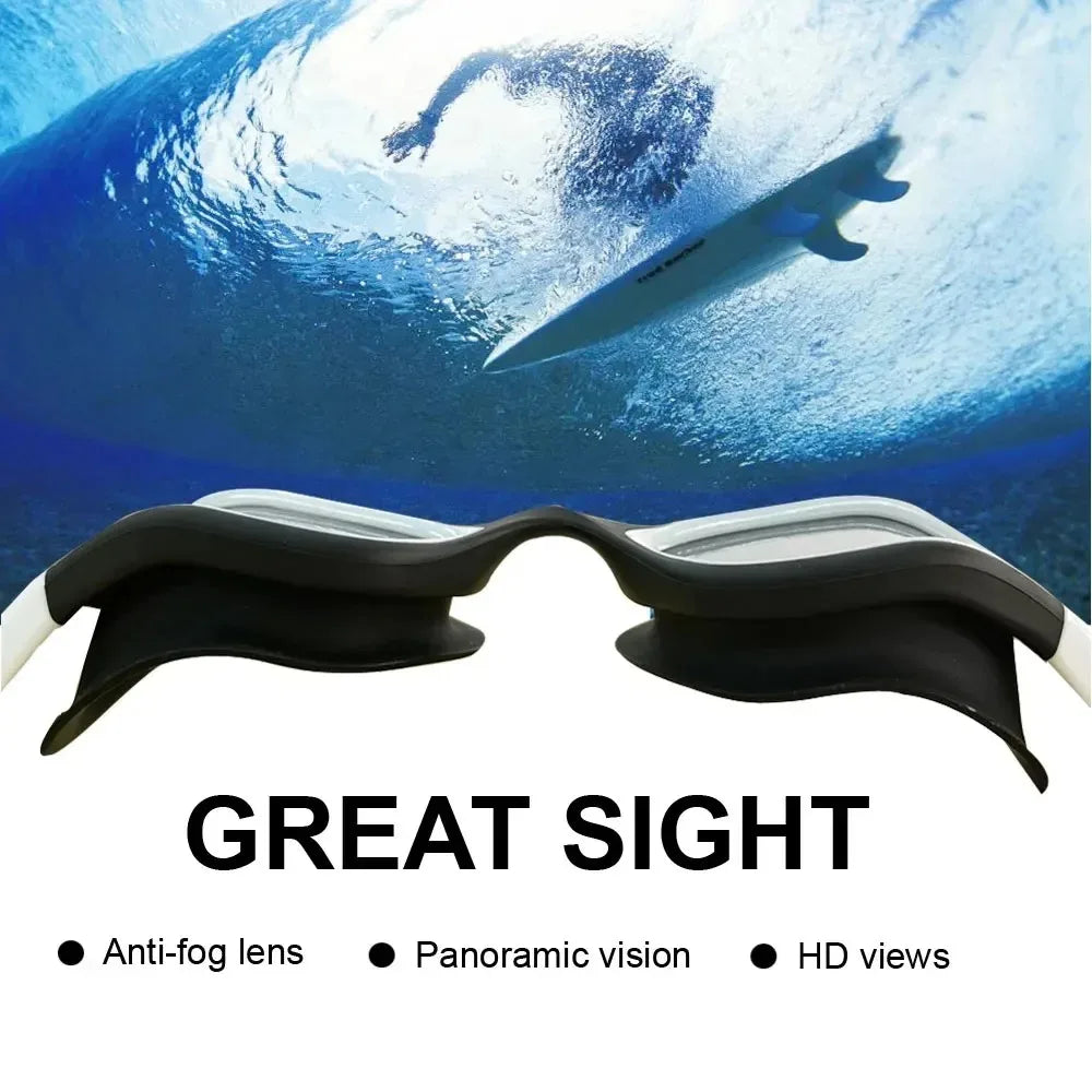 Anti-fog UV protective lenses for men and women waterproof and adjustable silicone swimming glasses polarized swimming glasses