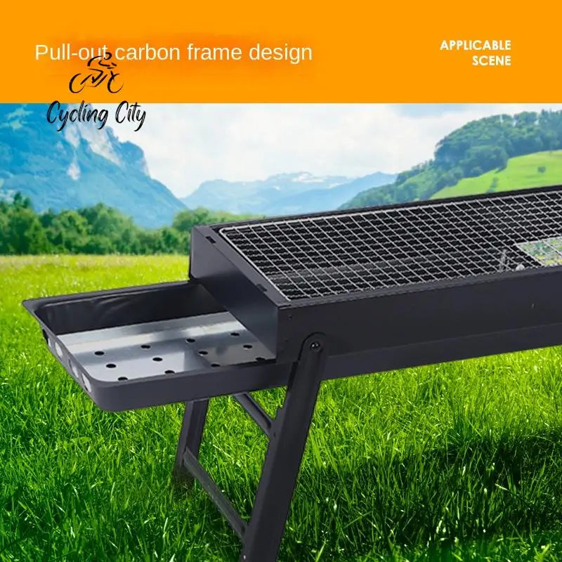 Cycling City Outdoor BBQ Stove Household Folding Grill Mini Barbecue Artifact Portable Charcoal Grill Pull-Out Charcoal Grill