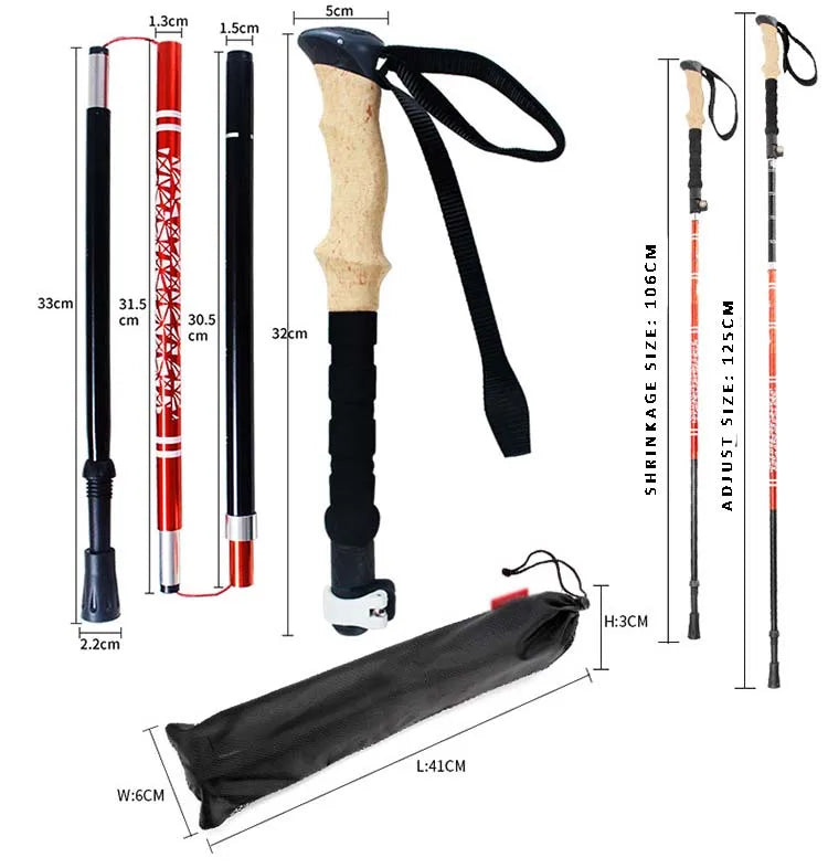 Trekking Poles for Hiking Walking Sticks for Seniors Collapsible and Lightweight, 2pc Set - Hiking Poles for Backpacking Camping