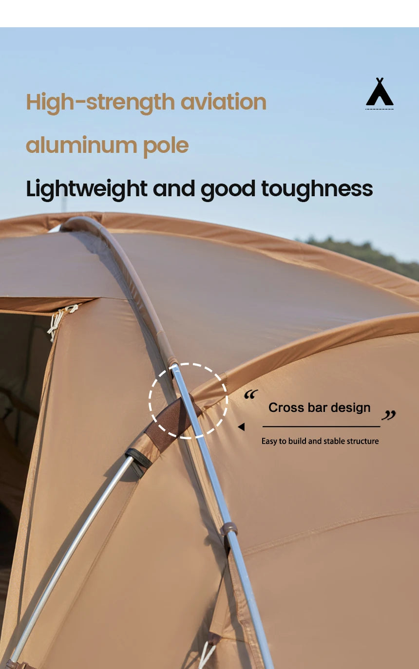 MOBI GARDEN Camping Tunnel Tent Outdoor Living Tent Windproof Rainproof Portable