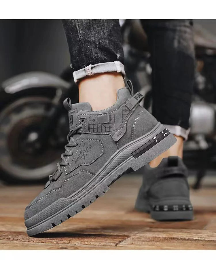 Men's Boots Mens Luxurious Design Casual Shoes Mens Motorcycle Boots Men's Waterproof and Wear-resistant Work Shoes