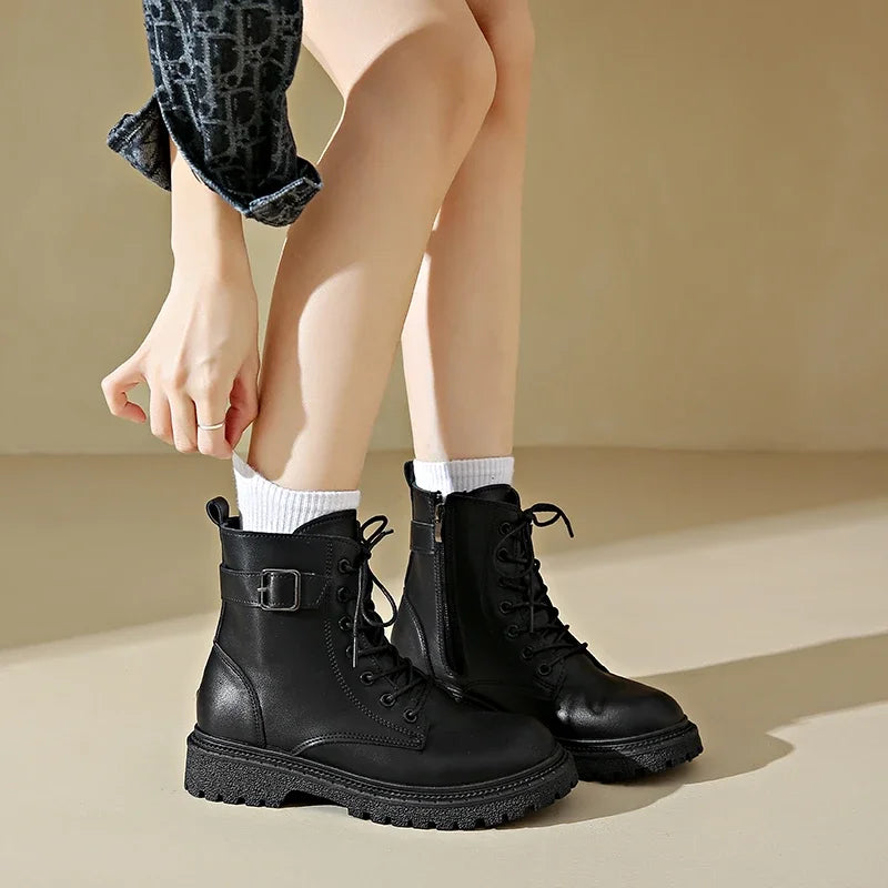 Women Boots 2024 Autumn Winter New Fashion Classic Short Boot Handsome Ankle Boot Work Clothes Shoe Botas de mujer black boots