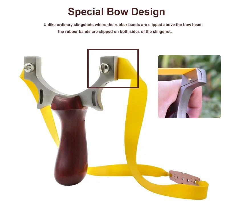 Stainless Steel Solid Wood TTF Professional Slingshot Portable Outdoor Hunting Shooting Tool High Quality Slingshot
