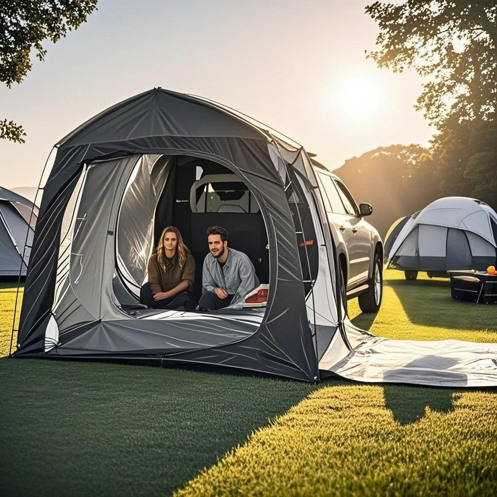 Easy Setup SUV Car Camping Tent - 4-Season Waterproof Tailgate Tent with Floor, 2-4 Person Large Space for Outdoor Adventures