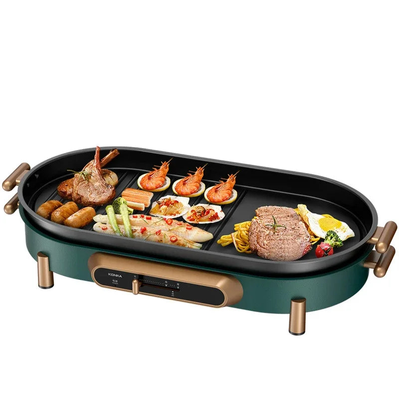 Electric Broiler Korean Household Non-stick Electric Broiler Smokeless Barbecue Electromechanical Roasting Pan