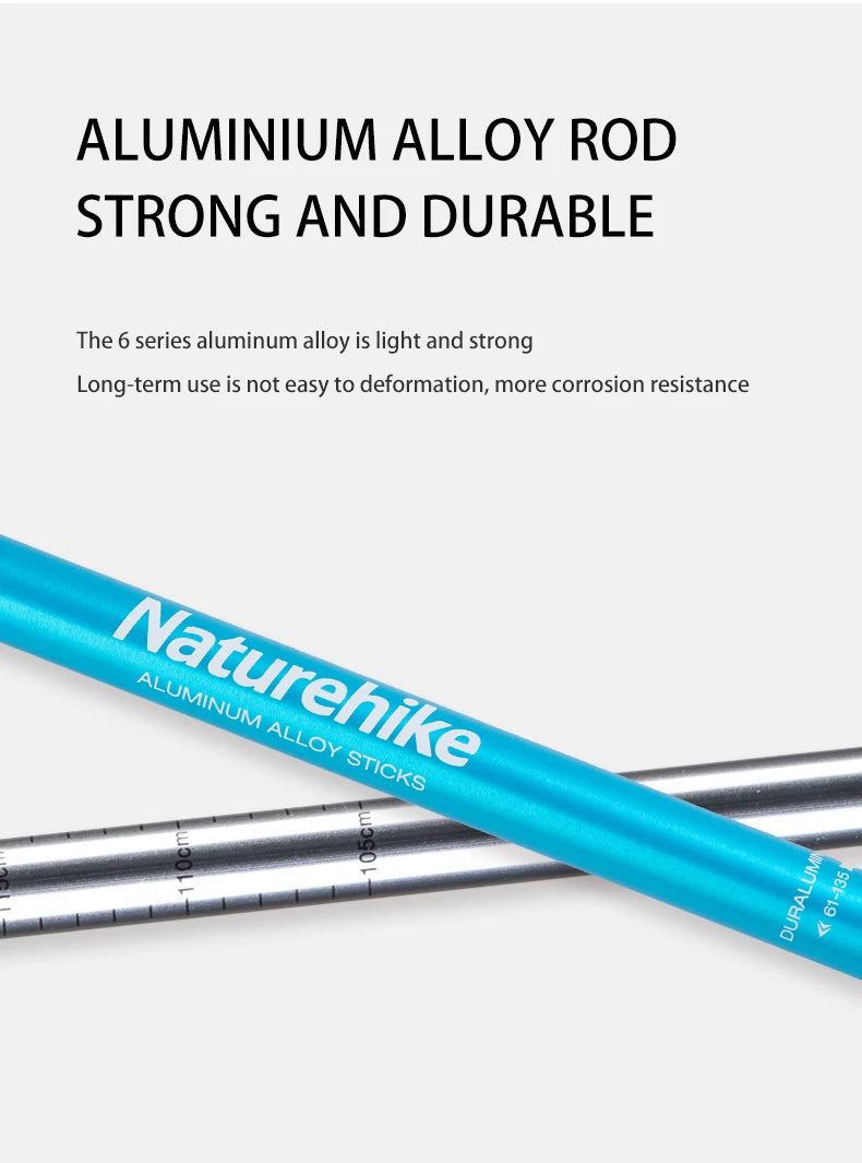 Naturehike Sunny Snow Base Walking Sticks Outdoor Children's Hiking Poles Men Women Camping Cane Ultralight Aluminum Alloy Trek