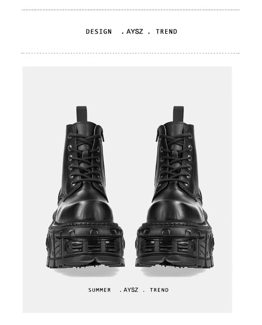 2024 Retro Spanish Street Shooting Men's and Women's Same Platform Bootie Tank Bottom Heavy Metal Punk Boots