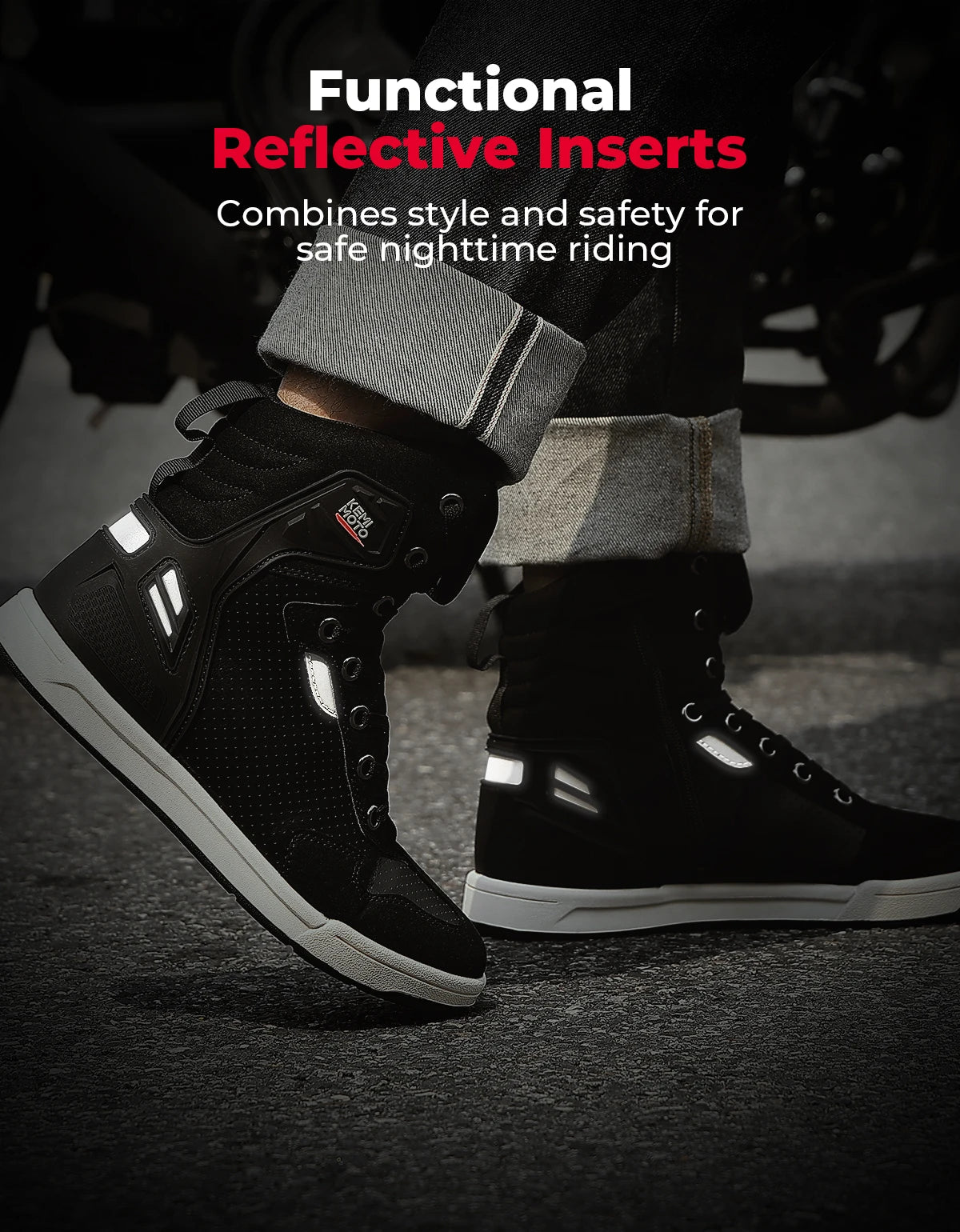 KEMIMOTO Motorcycle Riding Short Boots Men Summer commuting Shoes Sneakers Anti-slip Protection Breathable Casual rides Gear