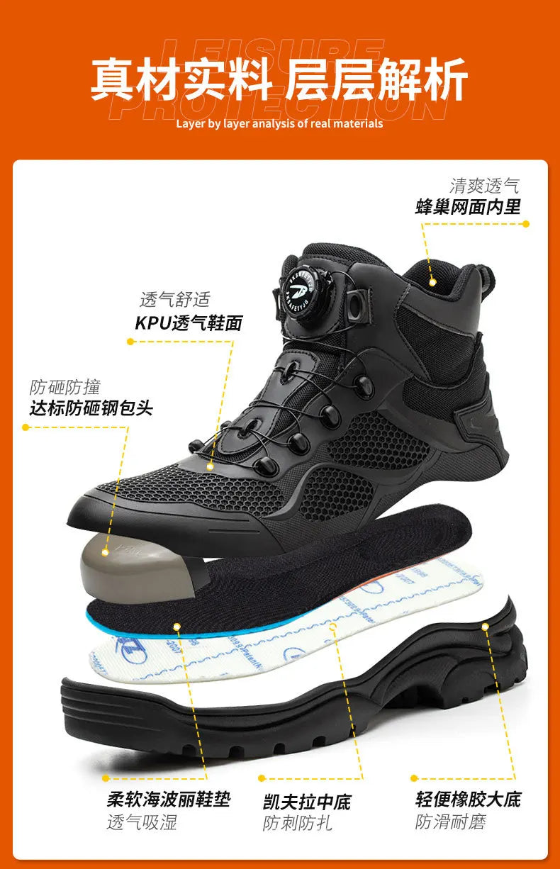 Summer Breathable Motorcycle Riding Shoes Men's Waterproof Motorcycle Riding Boots Retro Locomotive Shoes Large Size