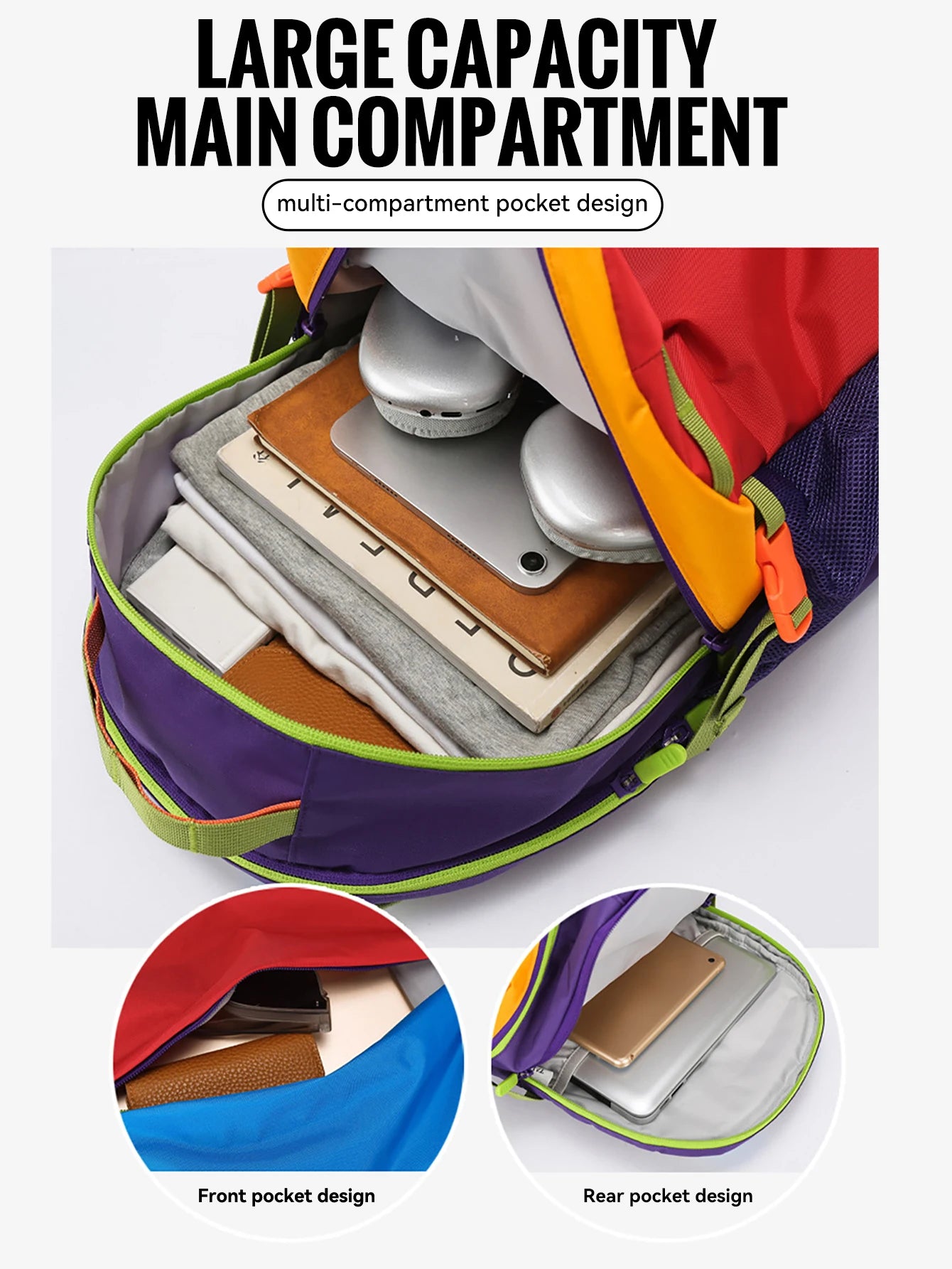 WRELS Outdoor Backpack Lightweight Breathable Schoolbag Waterproof Multi-role Backpack Large Capacity Outdoor Climb Hiking Bag