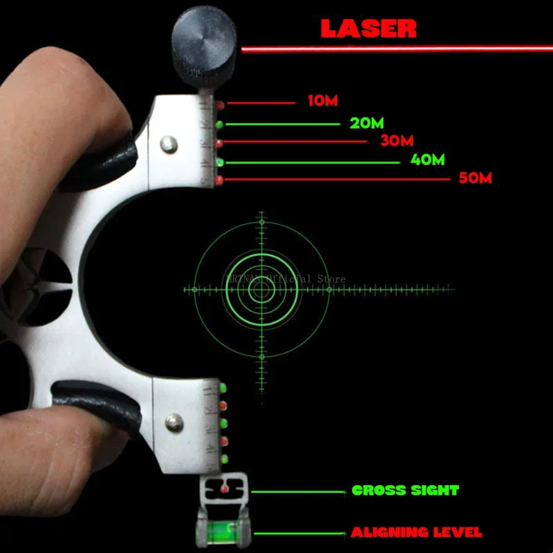 Laser Shooting Metal Slingshot High Precision Sling Outdoor Hunting Slingshot for Hunting High Precision Catapult