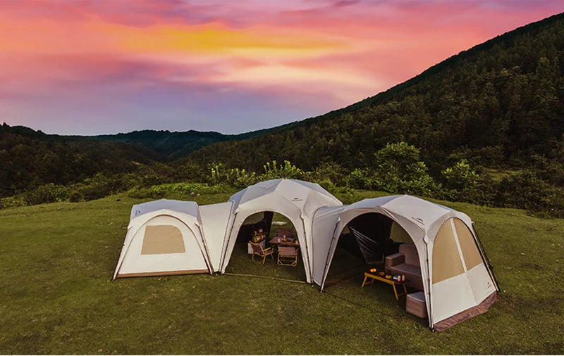 Naturehike Hexagonal Awning Tent Quick Opening Canopy Sunscreen Canopy PU5000 Sunshade Tent Outdoor Camping Travel Tarp Chimney