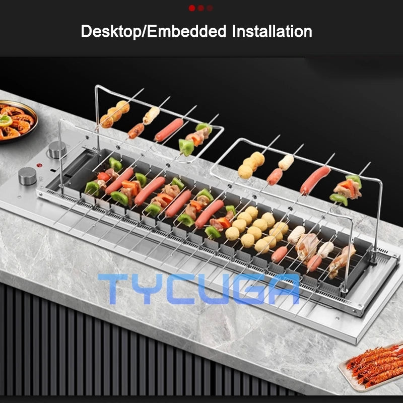 10/16 Grid Automatic Electric Grill Smokeless Barbecue Grill Table Top Portable Grill Indoor Carbon Free BBQ Hotplate Griddle