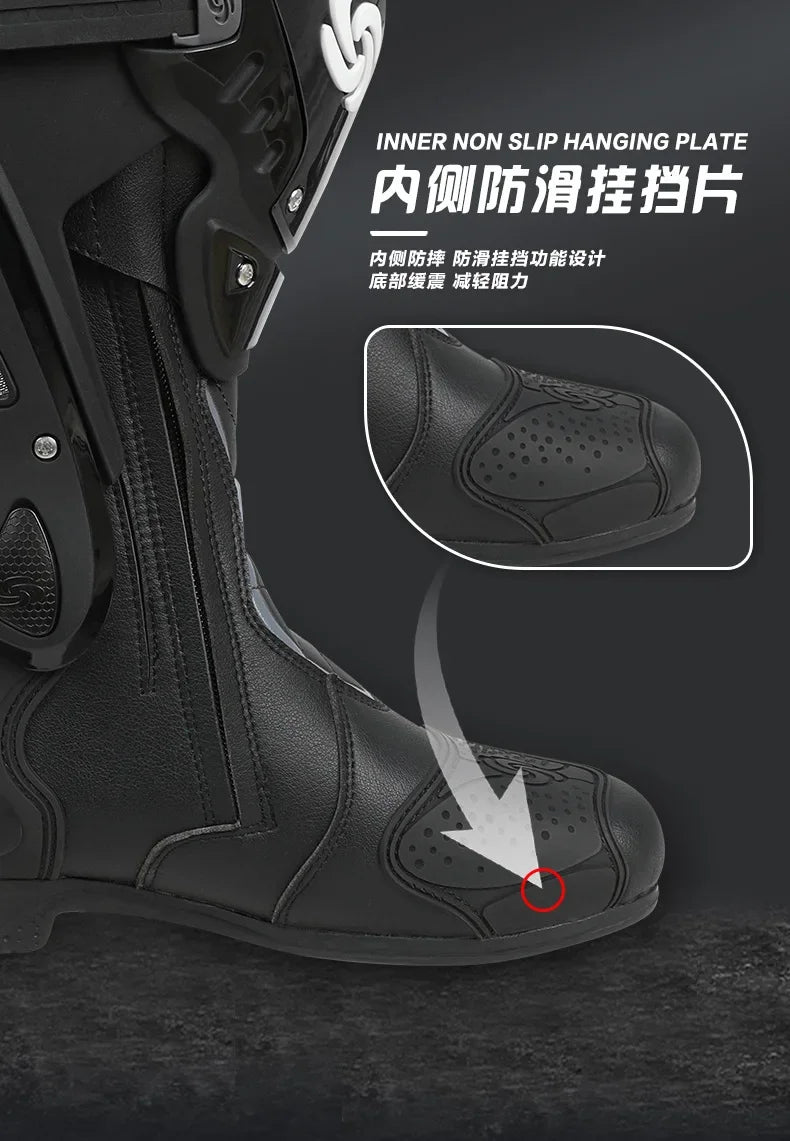 Professional Motocross Boots Breathable Water-repellent Off-Road Boots Anti-collision Riding Boots HighTop Racing Shoes