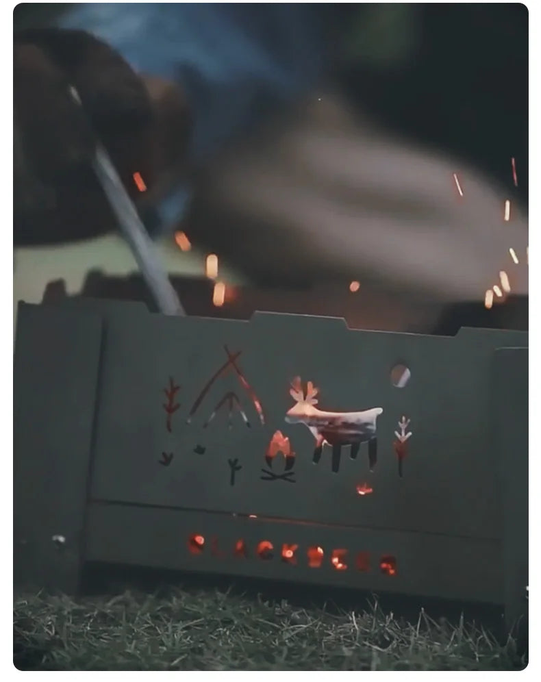 BLACKDEER Outdoor titanium Windproof Wood Stove Furnace Portable Picnic Stove Cooking Camping Burner Barbecue grill BBQ 1kg