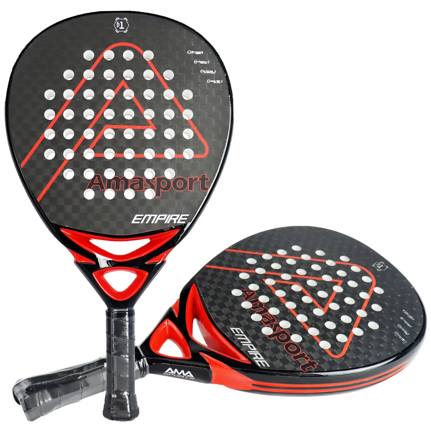 AMASPORT 38mm Padel Tennis Racket D Rough Surface EVA Soft  3K/12K/18K/Kevlar Carbon High Balance Paddle Racket for Advanced