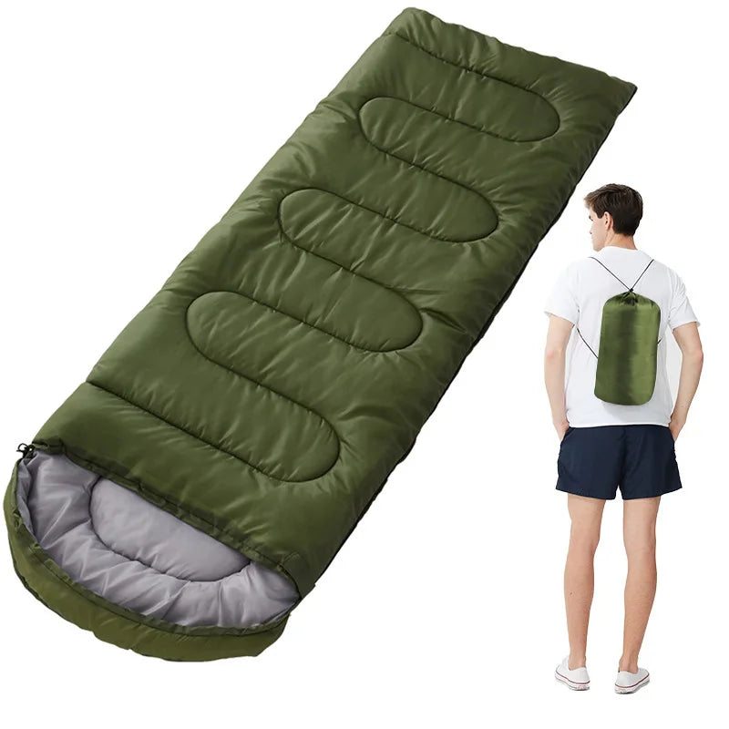 Emergency Sleeping Bag Adult Outdoor Spring and Autumn Adult Men and Women Thickened Warm Portable Camping Single Person