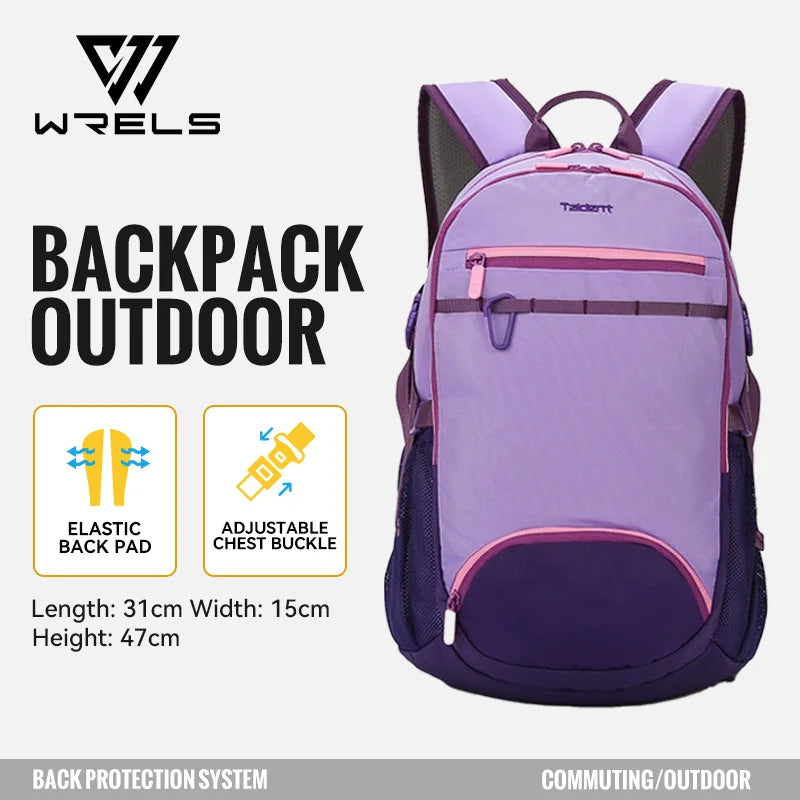 WRELS Backpack Camping Bag Large Capacity Backpack Lightweight Waterproof Mountaineering Bag Breathable Casual Travel Backpack