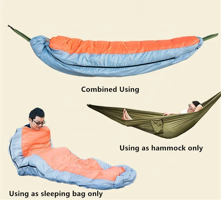 All Seasons Available 2 in 1 Outdoor Hammock Sleeping Bag Envelope Style for Camping
