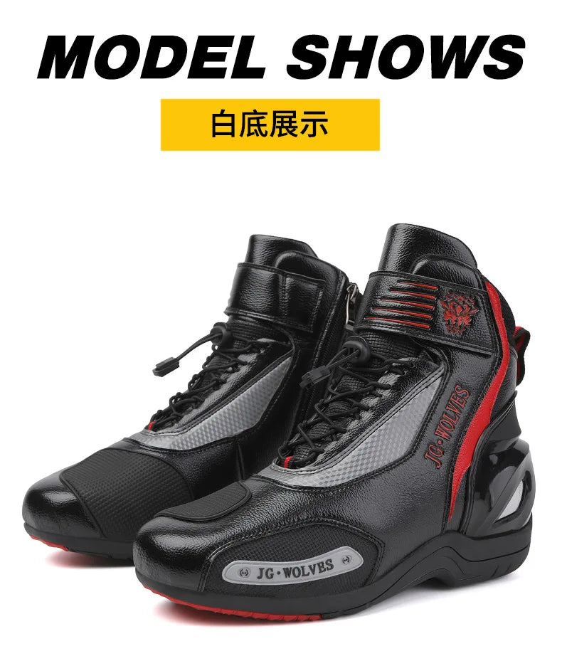 Motorcycle Shoes Men Off-road Adventure Motocross Low Boots  Retro Black Riding Shoes Rubber Sole Waterproof Motorcyclist Shoes