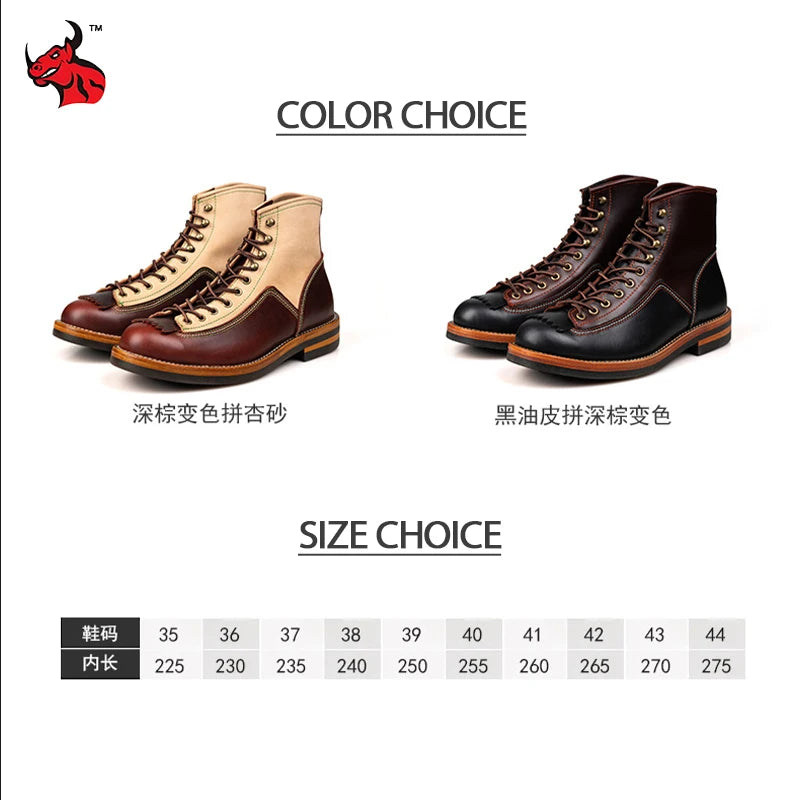 Motorcycle Boots Genuine Leather Motorbike Boots Ankle Casual Sneakers High Top Trekking Shoes Thick Soled Motorcycle Equipment