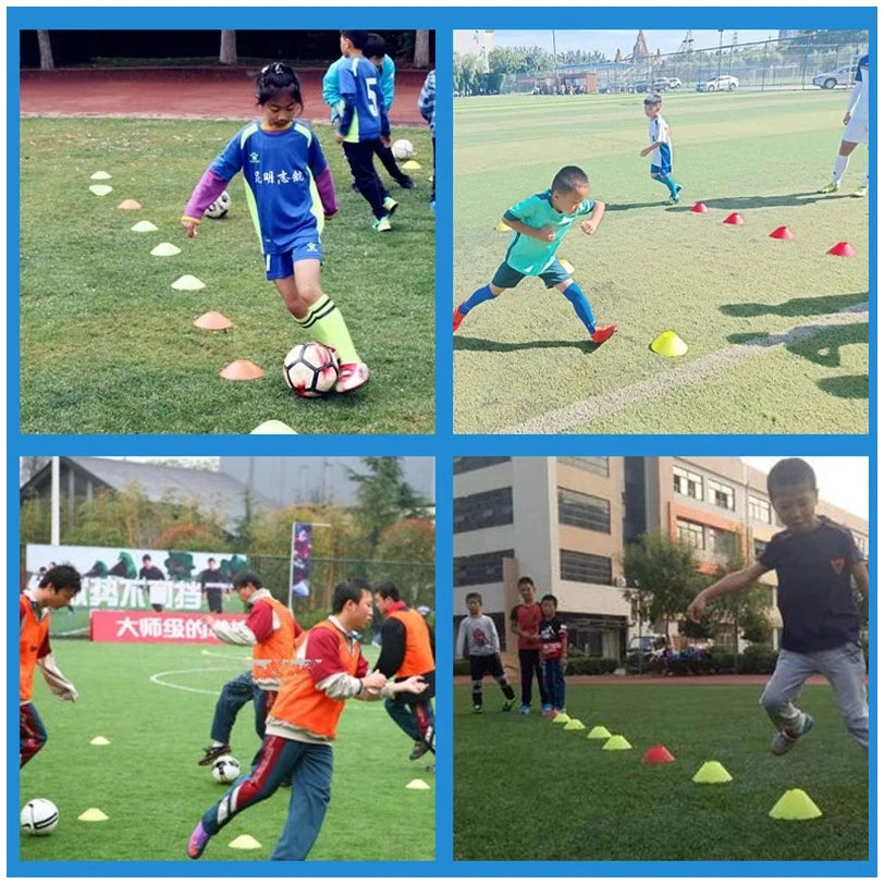 10pcs Cone Set Football Training Equipment for Kid Pro Disc Cones Agility Exercise Obstacles Avoiding Sport Training Accessories