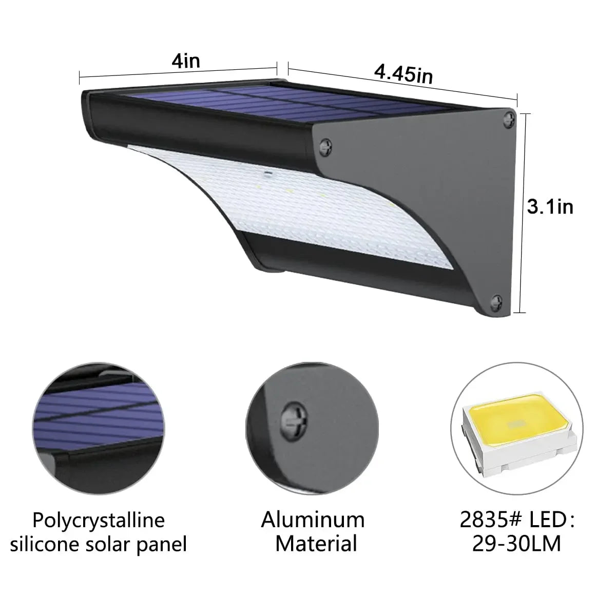 60/48Led Outdoor Solar Wall Light Solar Flood Lights Motion Sensor Waterproof Wall Lamp Metal Housing 1100LM for Garden Lighting