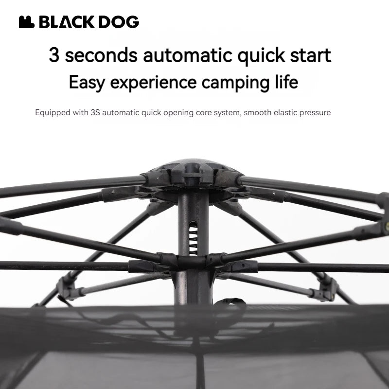 Naturehike Blackdog Automatic One-touch Tent Outdoor Camping Hexagonal Dome Tent Quick Open Waterproof Black Coated Sunscreen
