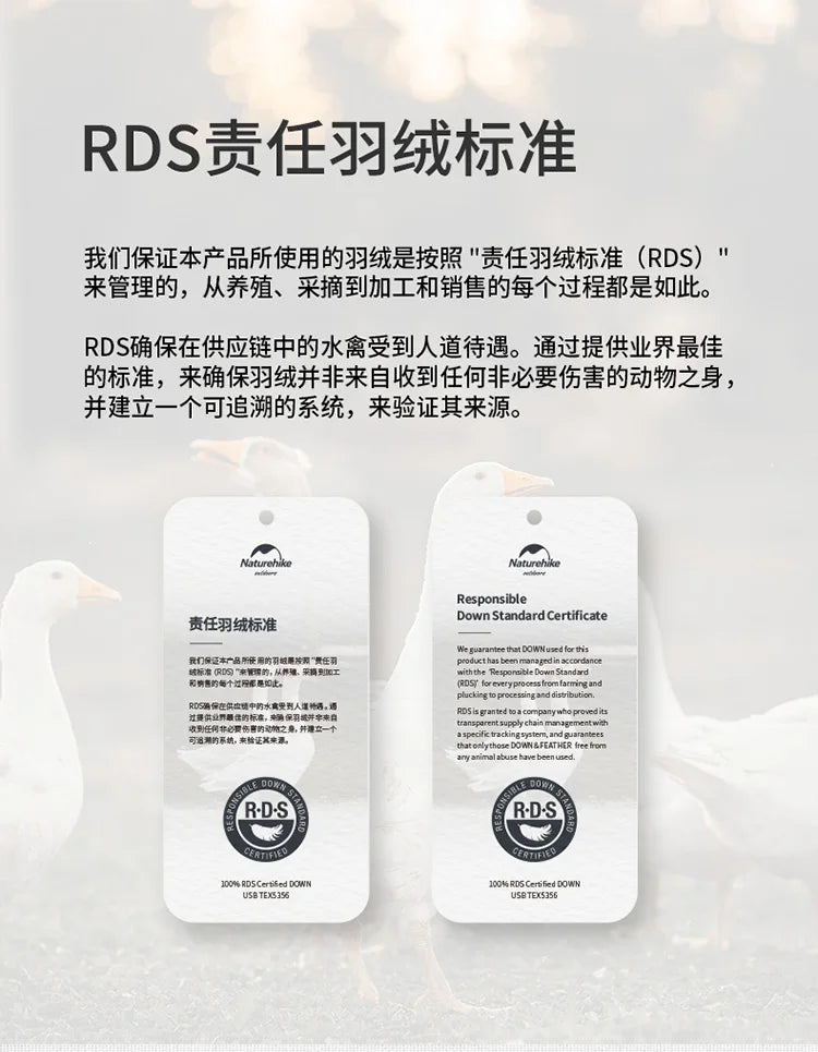 Naturehike-Thickened and Breathable Down-Filled Sleeping Bag for Adults, Outdoor Camping Bag, Warm, Winter CNH22SD008