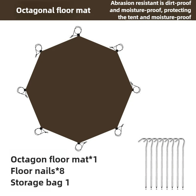 Multi-purpose Outdoor Picnic Octagonal Mat Thickened Oxford Cloth Wear-resistant Waterproof Camping Tent Moistureproof Mat