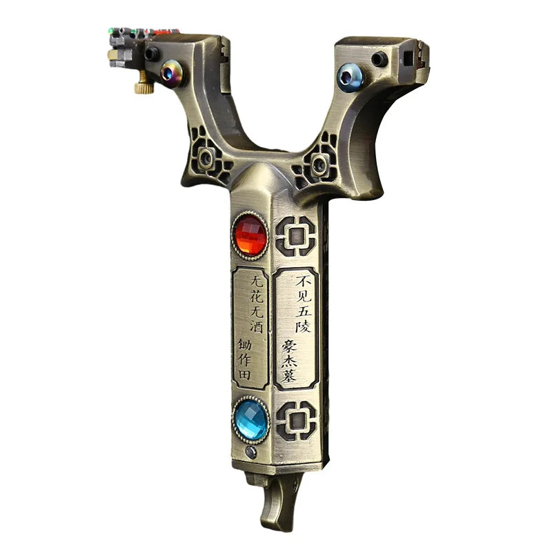 Powerful Alloy Slingshot Outdoor Hunting and Shooting Catapult High Precision Practical Quick Pressure Rubber Band Sligshot