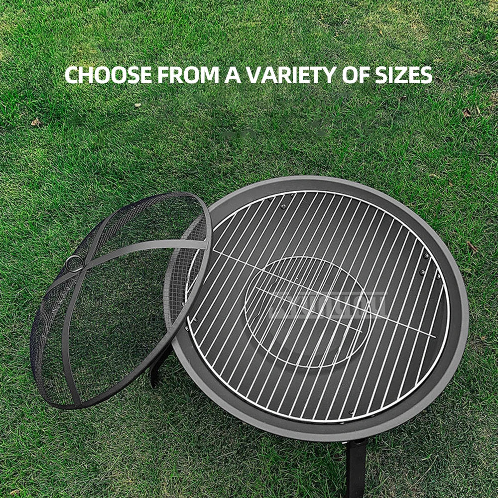 55cm Outdoor Round Brazier Foldable Barbecue Grill, Tea Heating Stove, Firewood Stove, Barbecue Stove, Carbon Bonfire Brazier KR