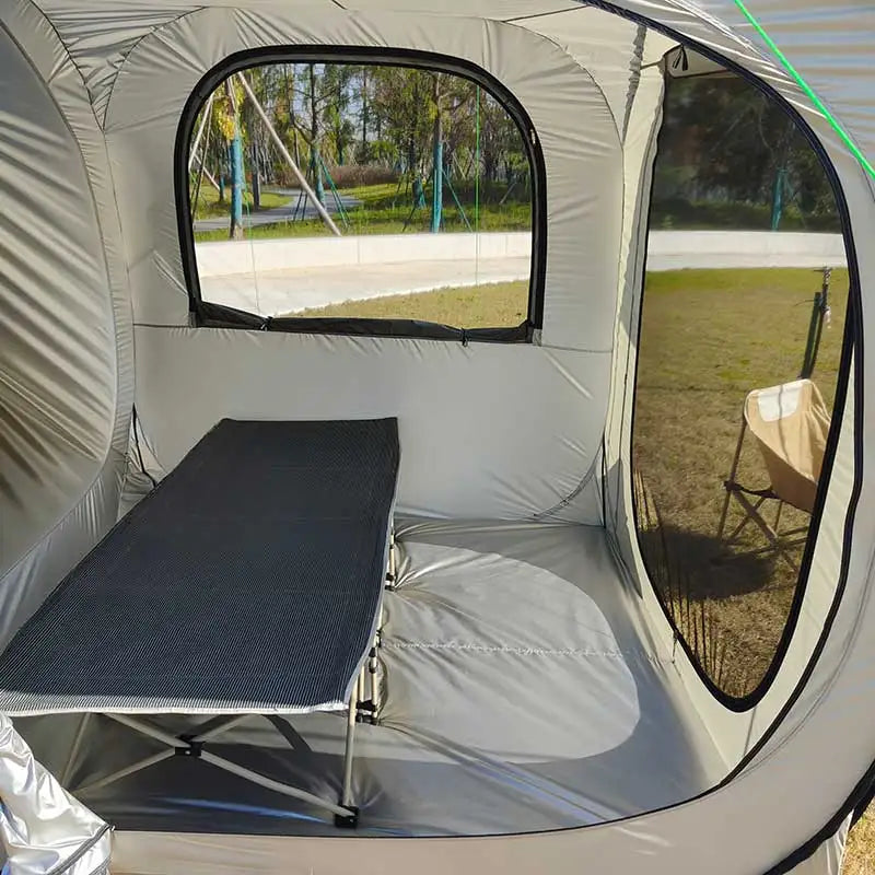 Pop-up SUV Camping Tent: 4 Person Instant Easy Setup Family Tent Connected to Vehicles to Achieve the Freedom of Heat&Cooling