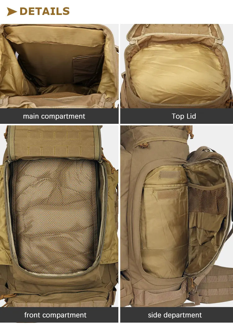 YAKEDA 90L Heavy Large Capacity Mountaineering Bag Waterproof Dustproof Breathable Adventure Outdoor Travel Tactical Backpack