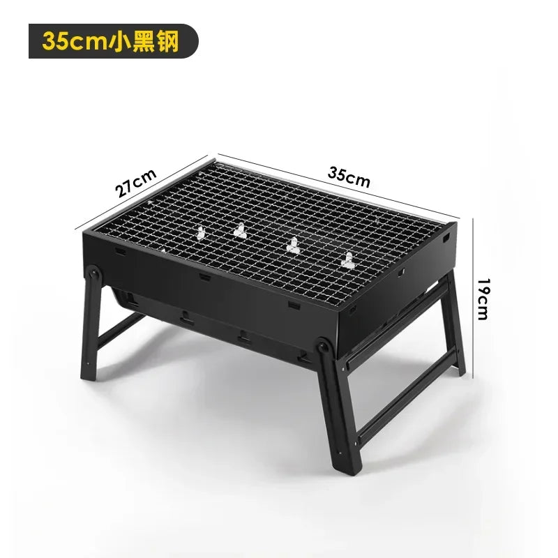 Collapsible BBQ Grill Outdoor Portable Charcoal Fire Pit Full Set no Smoke Carbon Roast Meat for Home