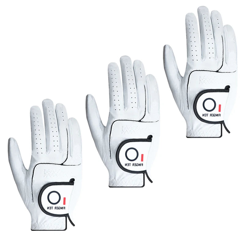 Left Right Hand Golf Gloves Men Leather Premium Cabretta Weathersoft Grip Golfer Glove Right Left Handed S -XL Drop Shipping