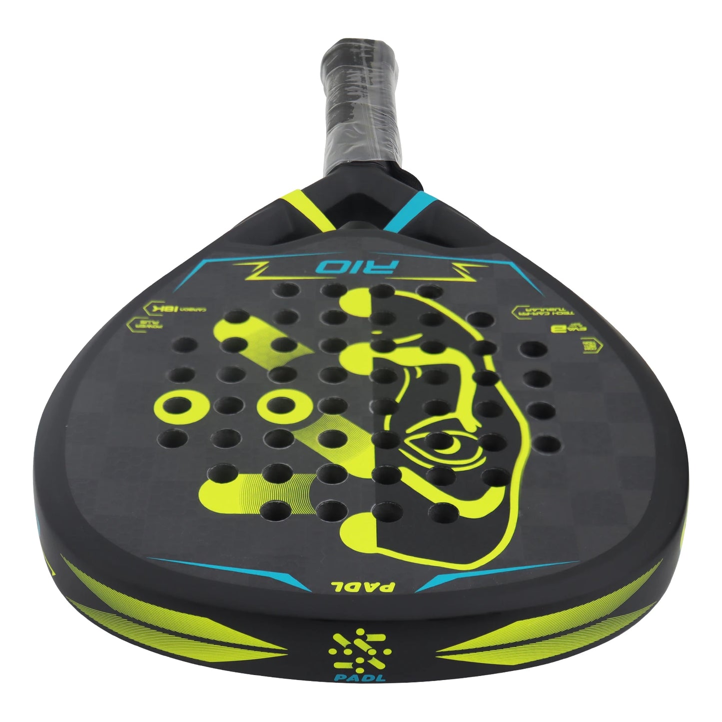 Carbon Fiber Paddle Racket, 3K, 12K,18K, Fiber, rough finish with Eva Soft Memory Foam Core, Round Shape, High Balance