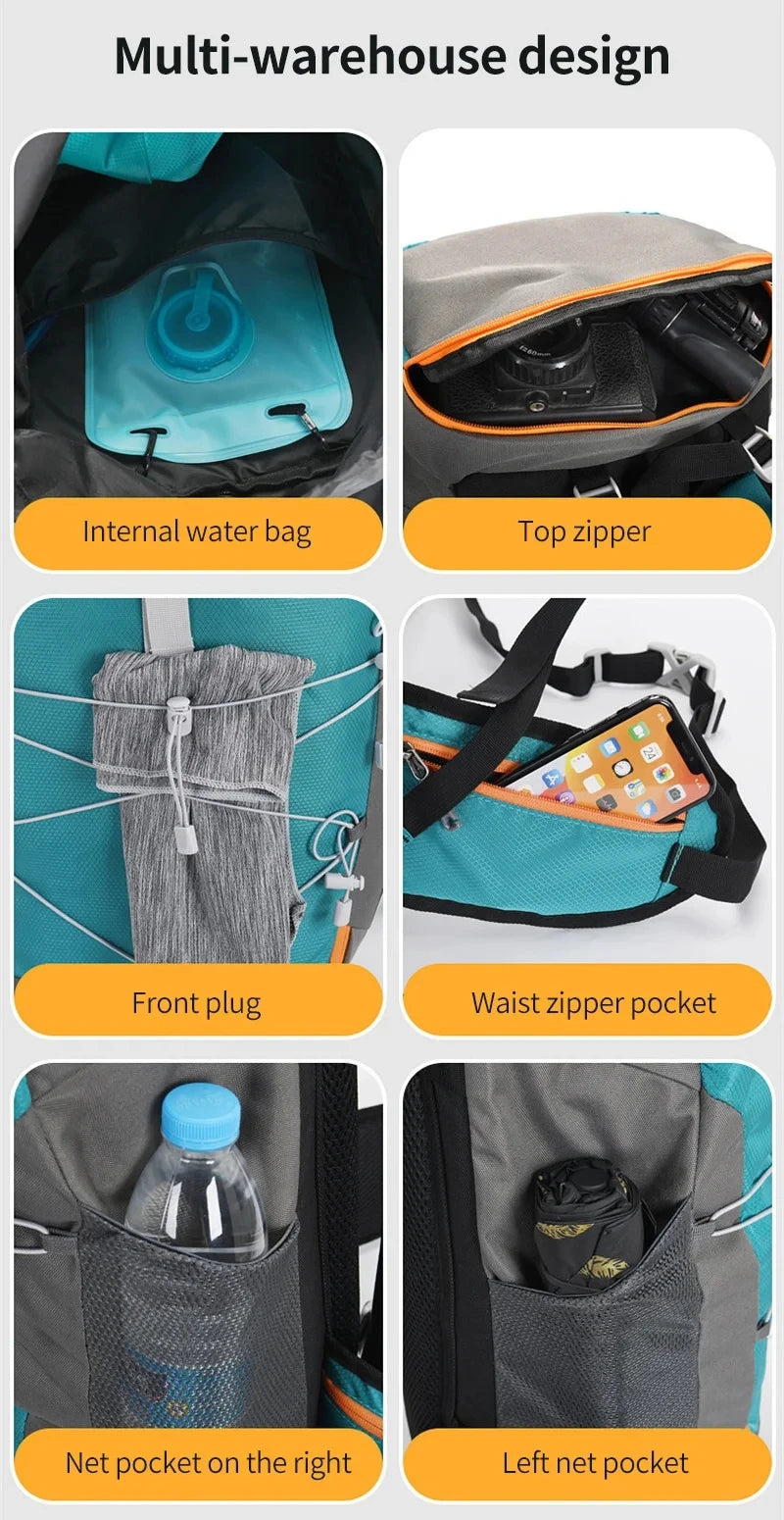 40L Outdoor Mountaineering Bag Waterproof Sports Backpack Lightweight Travel Backpack Hiking Bag Trekking Backpack for Men
