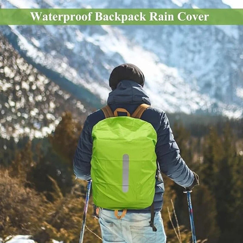 Reflective Waterproof Backpack Rain Cover Outdoor Night Cycling Safety Light Raincover Bag Hiking Mountaineering Backpack Cover