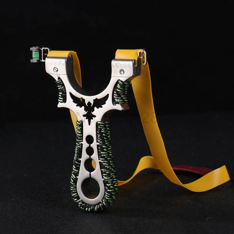 Red Laser Shooting Stainless Steel Slingshot With Flat Rubber Band Catapult Outdoor Sports Hunting Slingshot Accessories