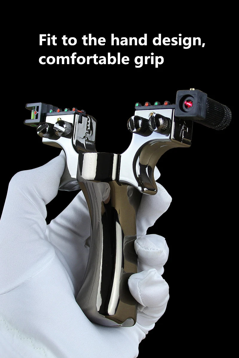 High Precision Slingshot with Laser Spirit Level Fast Press Bow Catapult Outdoor Sports Hunting Accessories Sling Shot Рогатка